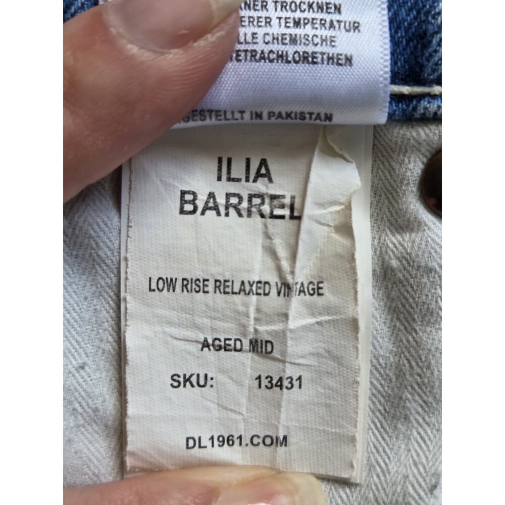 DL1961 Ilia Barrel Jeans Low Rise Relaxed Baggy Y2K Aged Mid Denim Size 31 - Picture 6 of 13